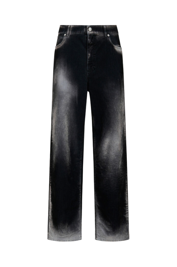 Black flocked denim jeans