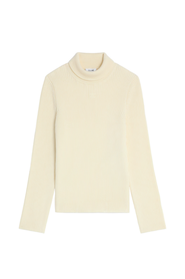 TURTLENECK TOP IN STRIPED WOOL