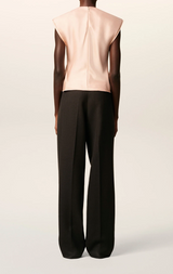 PINK SLEEVELESS RAW EDGE DETAILS TOP