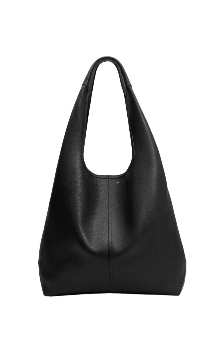 BLACK SMOOTH LEATHER ETIENNE HOBO BAG