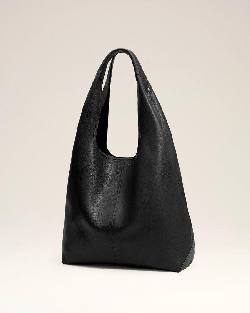 BLACK SMOOTH LEATHER ETIENNE HOBO BAG