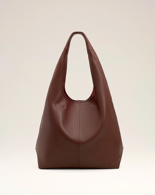 BURGUNDY SUPPLE LEATHER ETIENNE HOBO BAG