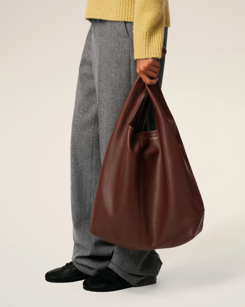 BURGUNDY SUPPLE LEATHER ETIENNE HOBO BAG