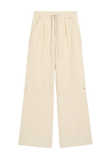WHITE WOOL ZIPPED TROUSERS