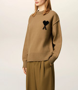 BROWN WOOL AMI DE COEUR CREWNECK SWEATER