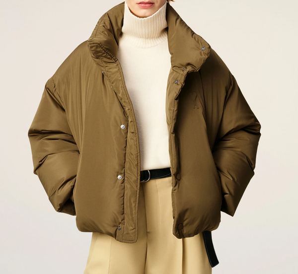 GREEN TAFFETAS AMI DE COEUR DOWN JACKET