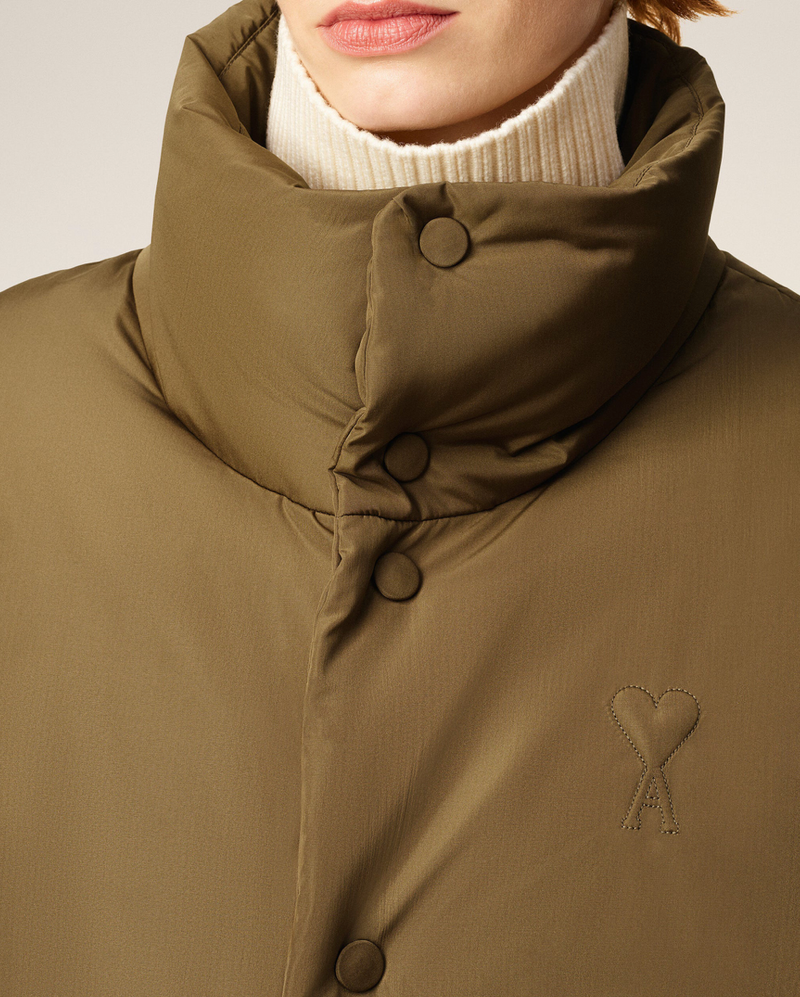 GREEN TAFFETAS AMI DE COEUR DOWN JACKET