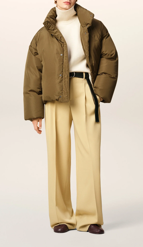 GREEN TAFFETAS AMI DE COEUR DOWN JACKET