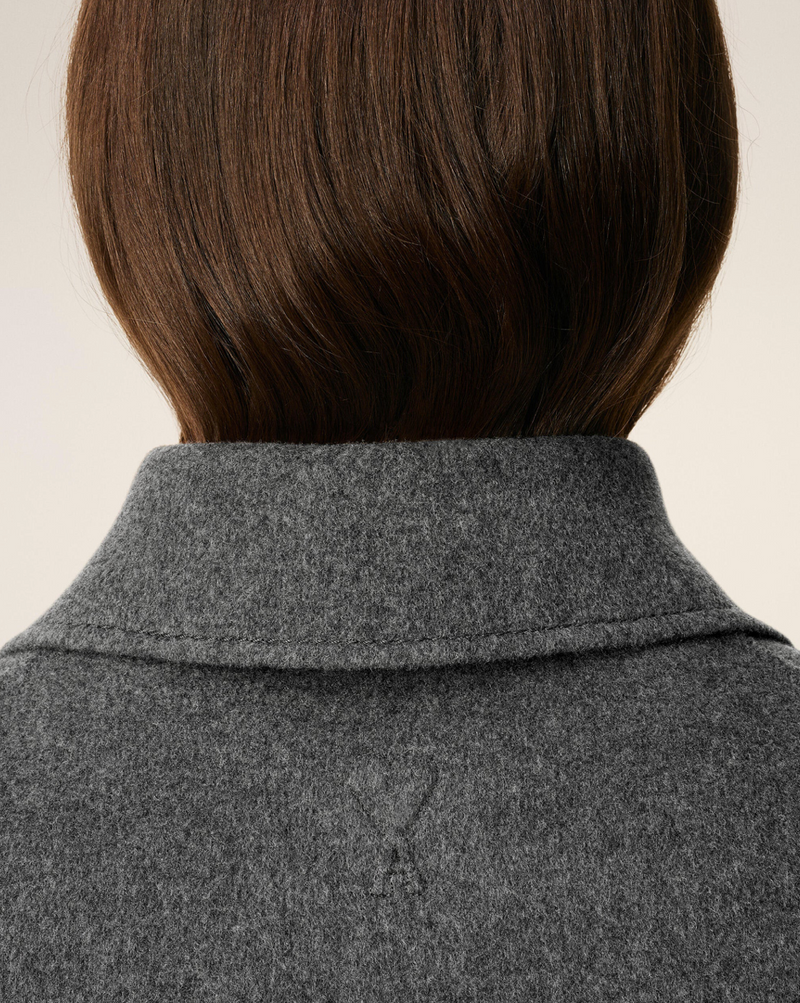 GREY WOOL BOXY BUTTONED JACKET