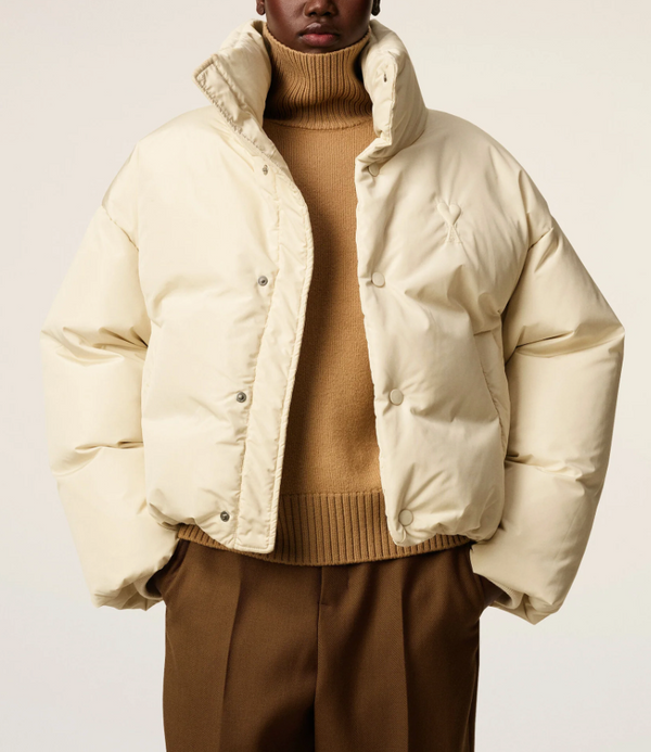 WHITE TAFFETAS AMI DE COEUR DOWN JACKET