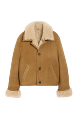 BROWN SHEARLING BUTTONNED JACKET