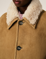 BROWN SHEARLING BUTTONNED JACKET