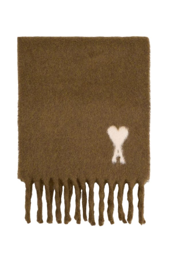 BROWN ALPACA OFF WHITE AMI DE COEUR SCARF