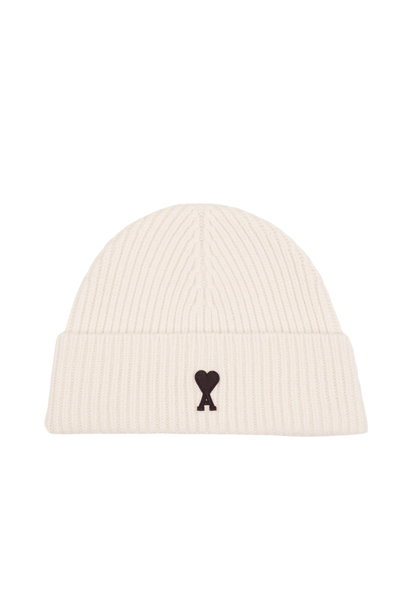 WHITE WOOL AMI DE COEUR BEANIE