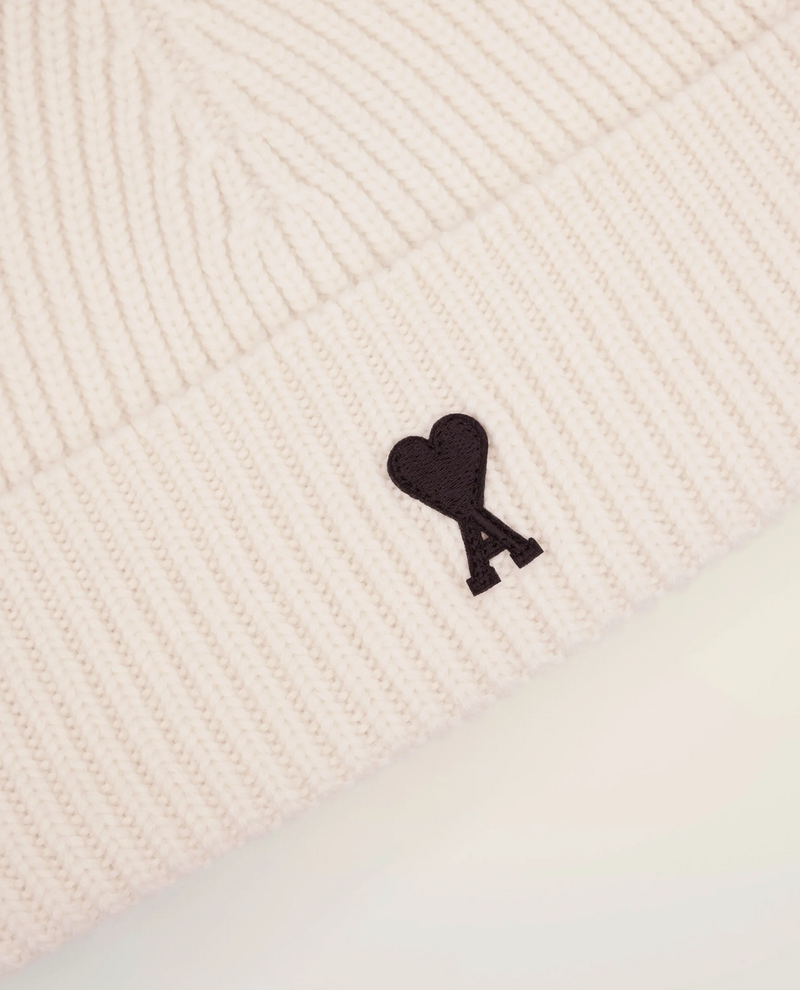WHITE WOOL AMI DE COEUR BEANIE