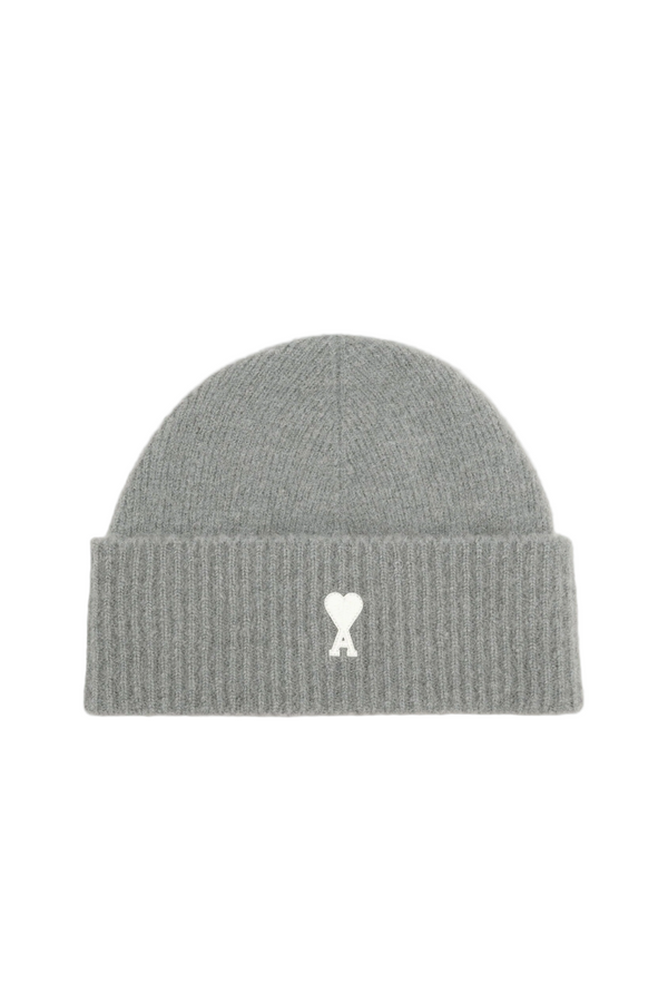 GREY ALPACA STRIPED AMI DE COEUR BEANIE