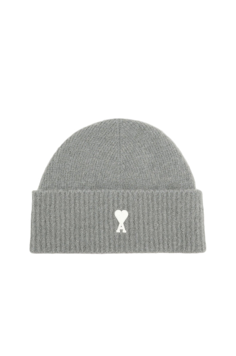GREY ALPACA STRIPED AMI DE COEUR BEANIE