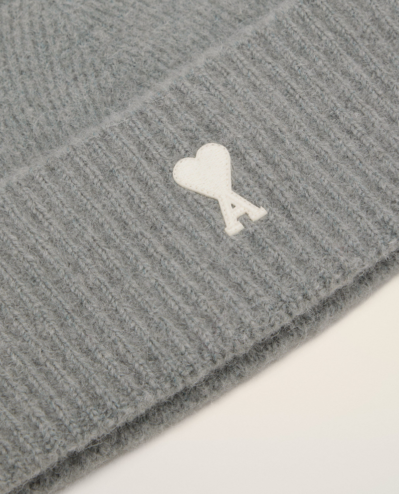 GREY ALPACA STRIPED AMI DE COEUR BEANIE