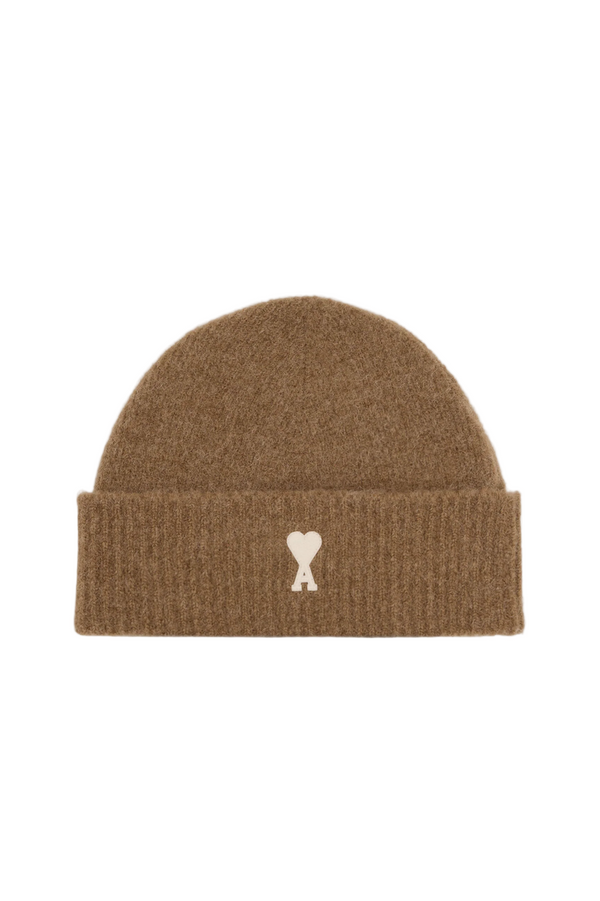 BROWN ALPACA STRIPED AMI DE COEUR BEANIE