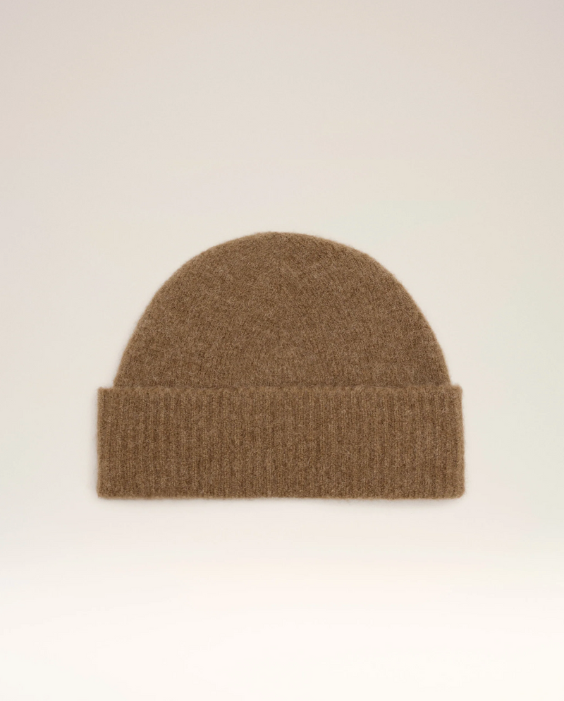BROWN ALPACA STRIPED AMI DE COEUR BEANIE