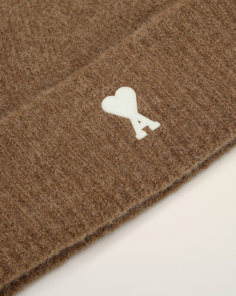 BROWN ALPACA STRIPED AMI DE COEUR BEANIE