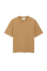 BROWN COTTON AMI DE COEUR COSY FIT T-SHIRT