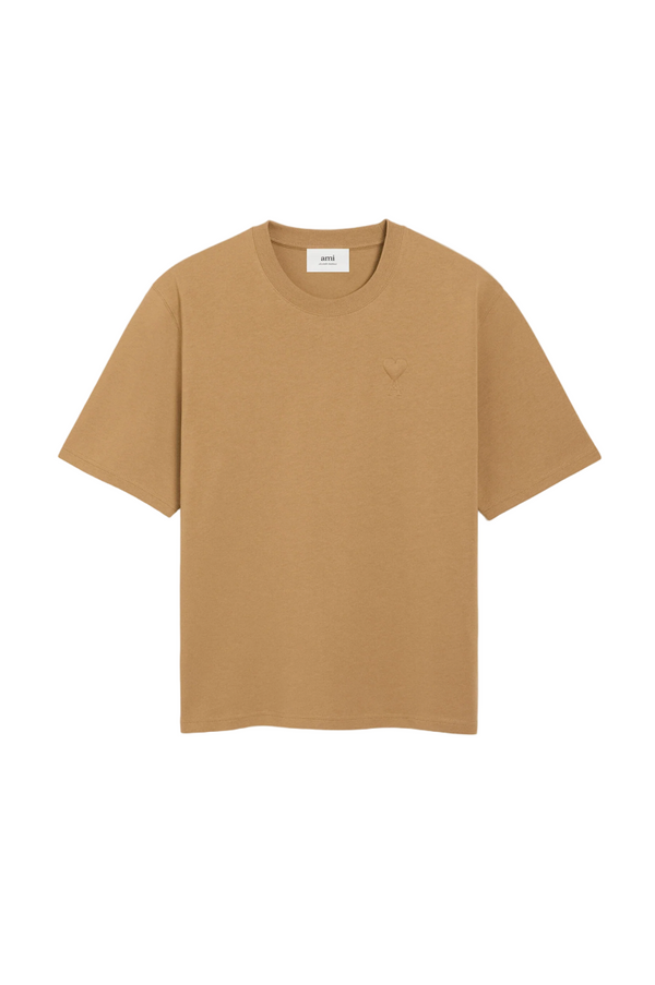 BROWN COTTON AMI DE COEUR COSY FIT T-SHIRT