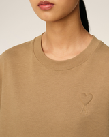 BROWN COTTON AMI DE COEUR COSY FIT T-SHIRT