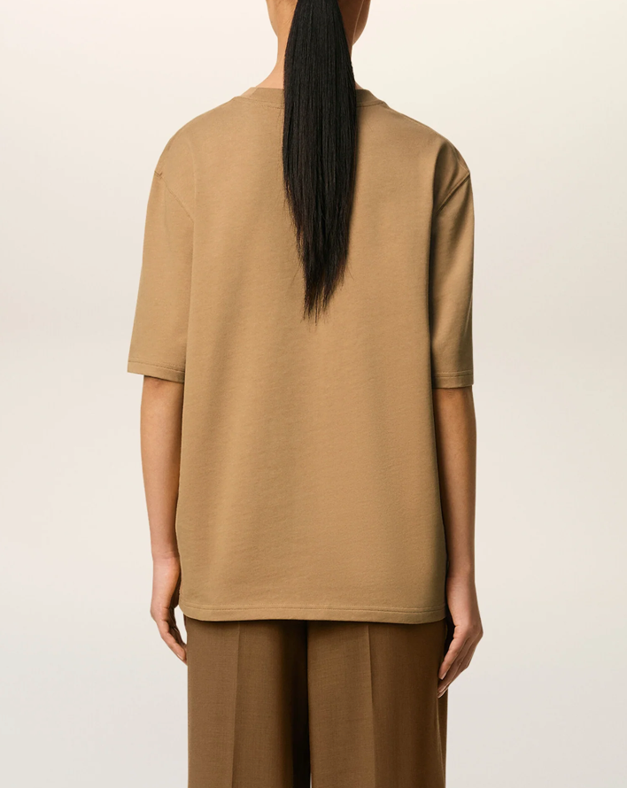 BROWN COTTON AMI DE COEUR COSY FIT T-SHIRT