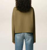 GREEN COTTON CONTRASTED AMI DE COEUR SWEATSHIRT