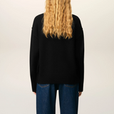 BLACK WOOL AMI DE COEUR CREWNECK SWEATER