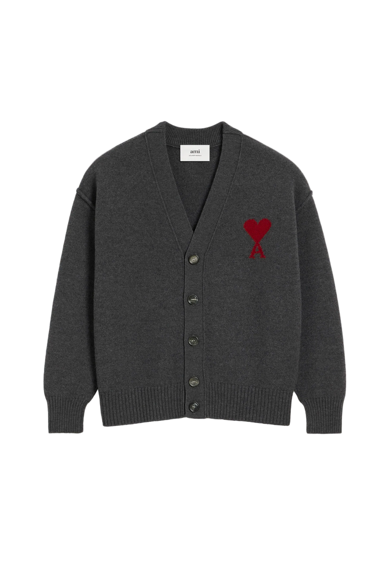 GREY WOOL AMI DE COEUR CARDIGAN