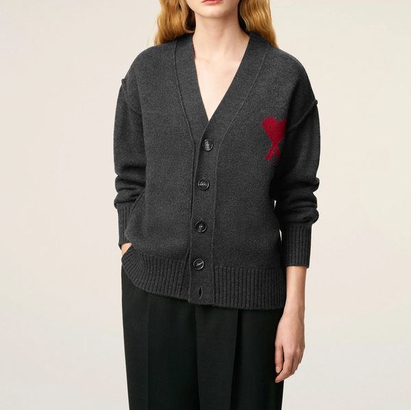 GREY WOOL AMI DE COEUR CARDIGAN