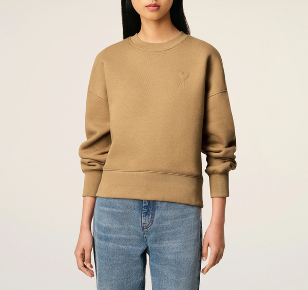 BROWN COTTON AMI DE COEUR SWEATSHIRT