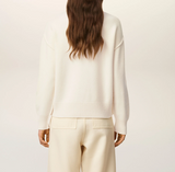 WHITE WOOL AMI DE COEUR CREWNECK SWEATER
