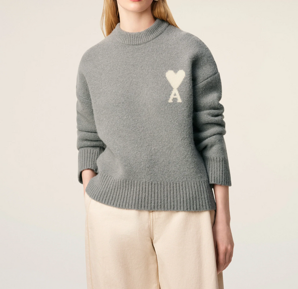 GREY ALPACA AMI DE COEUR CREWNECK SWEATER