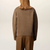 BROWN ALPACA AMI DE COEUR CREWNECK SWEATER