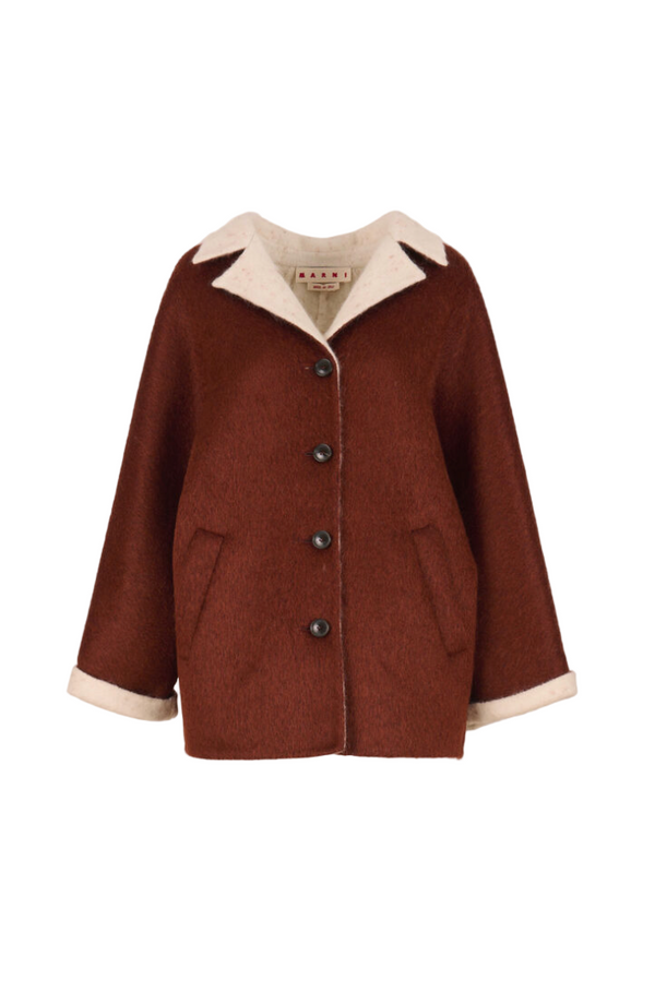 Brown wool and mohair felt jacket