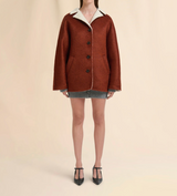 Brown wool and mohair felt jacket