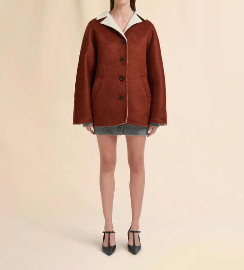 Brown wool and mohair felt jacket