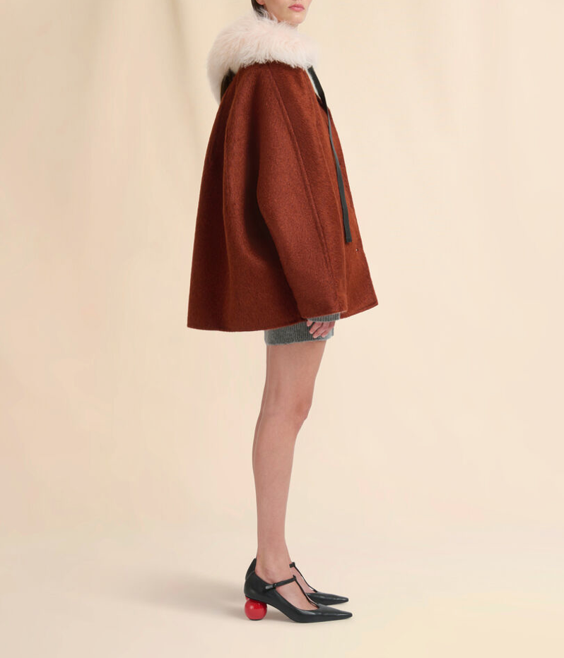 Brown wool and mohair felt jacket