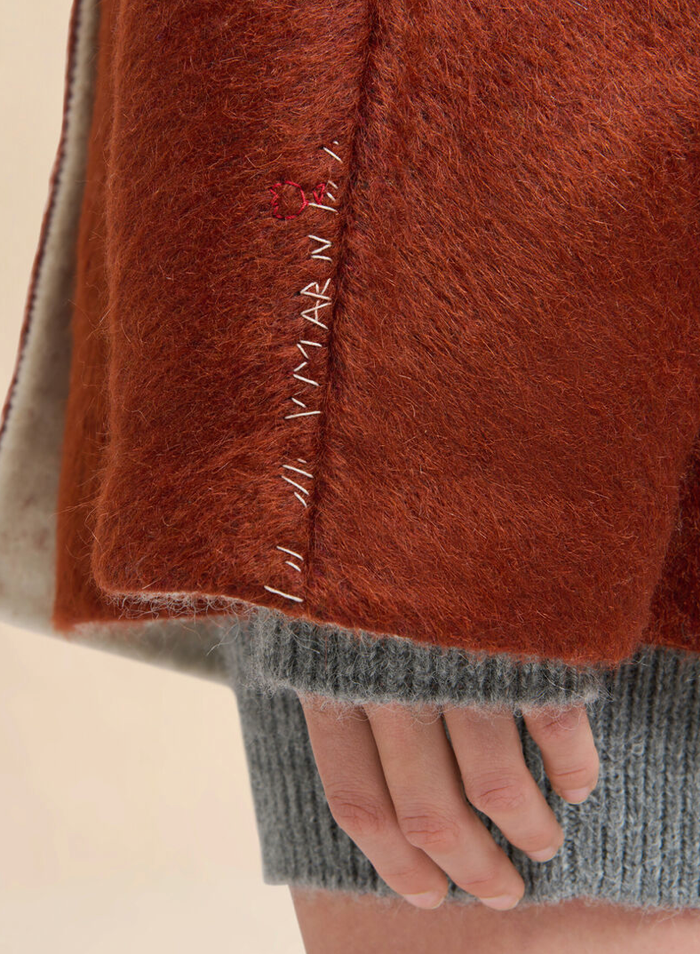 Brown wool and mohair felt jacket