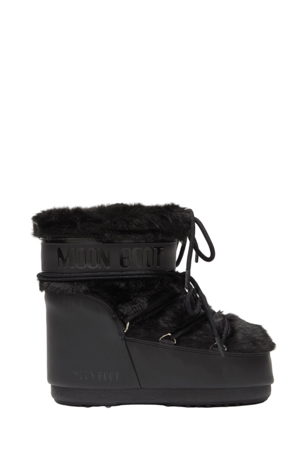 ICON LOW BLACK FAUX-FUR BOOTS
