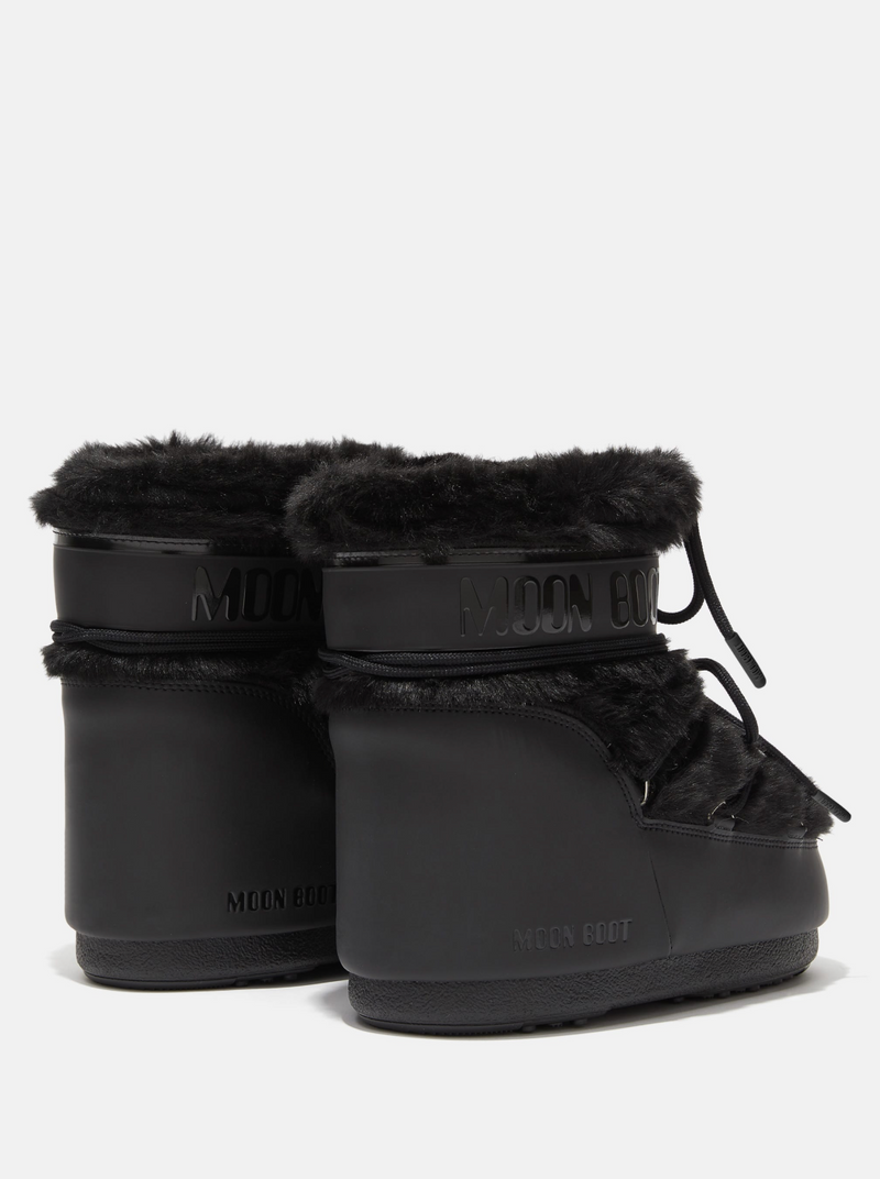 ICON LOW BLACK FAUX-FUR BOOTS