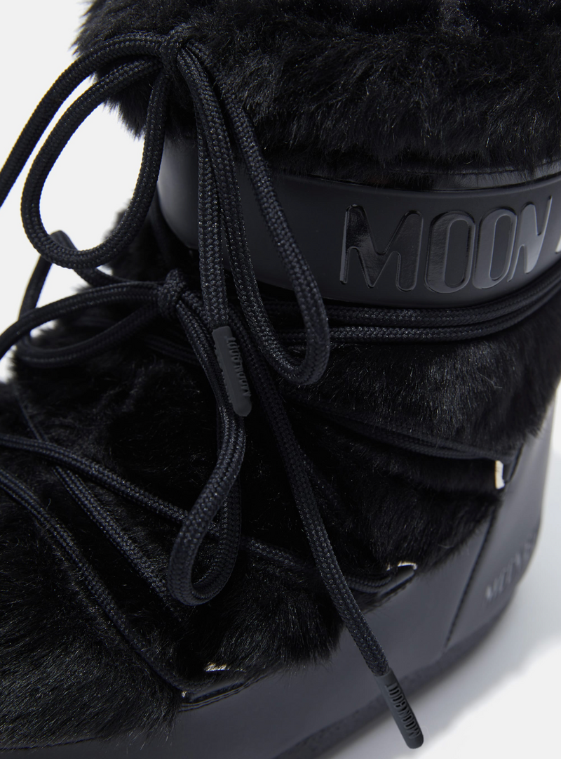 ICON LOW BLACK FAUX-FUR BOOTS
