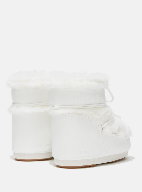 ICON LOW WHITE FAUX-FUR BOOTS