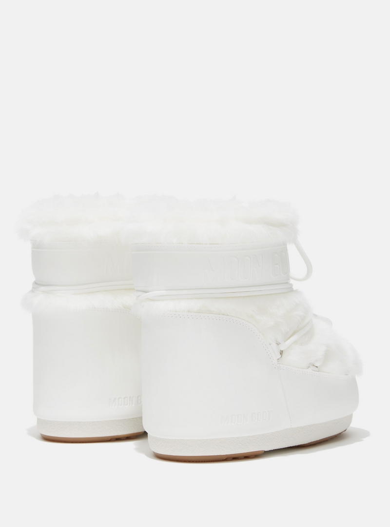 ICON LOW WHITE FAUX-FUR BOOTS