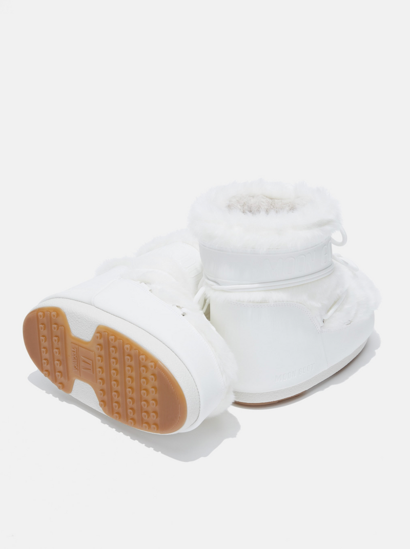 ICON LOW WHITE FAUX-FUR BOOTS