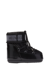 ICON LOW GLANCE BLACK SATIN BOOTS