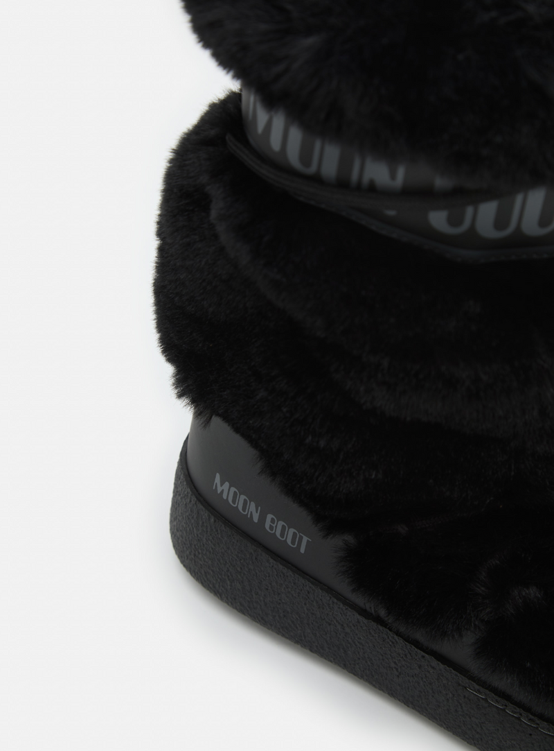 LTRACK BLACK FAUX-FUR HIGH BOOTS
